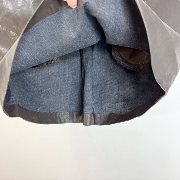 Zara dark brown faux vegan leather pull on mini skirt S - Picture 8 of 9